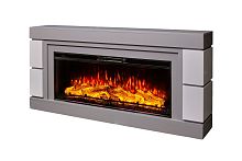 Каминокомплект ДЭНВЕР Серый камень/Белый с очагом Электроочаг JOKER/ДЖОКЕР 45