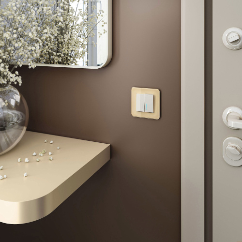 Рамка из стекла на 1 пост Elite айвори W0012443 фото 3