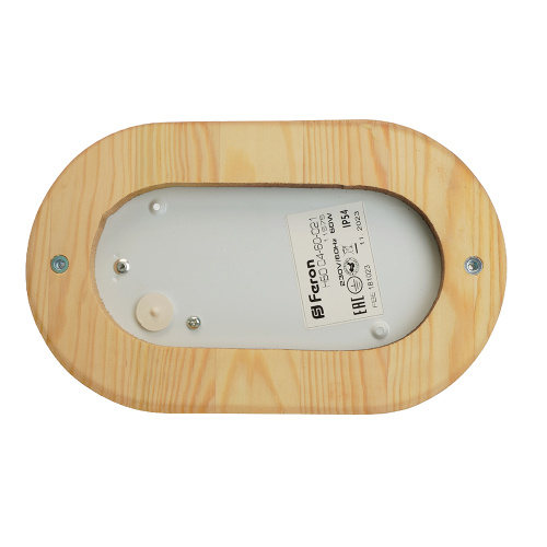 Светильник накладной IP54, 220V 60Вт Е27, дерево, орех, овал НБО 04-60-021 фото 8