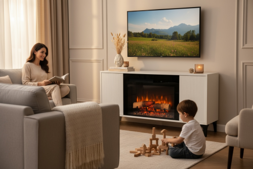 Каминокомплект НАОМИ Белый с очагом Электроочаг MIRAGE/МИРАЖ 25 фото 12