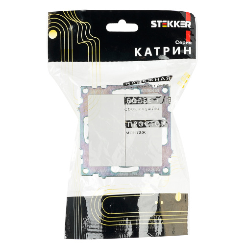 Выключатель 2-клавишный (механизм), STEKKER GLS10-7104-01, 250V, 10А, серия Катрин, белый фото 2