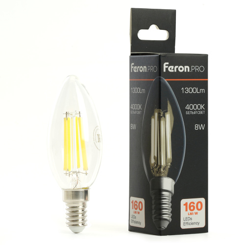 Лампа светодиодная Feron.PRO LB-1208 Свеча E14 1300LM 8W 175-265V 4000K фото 5