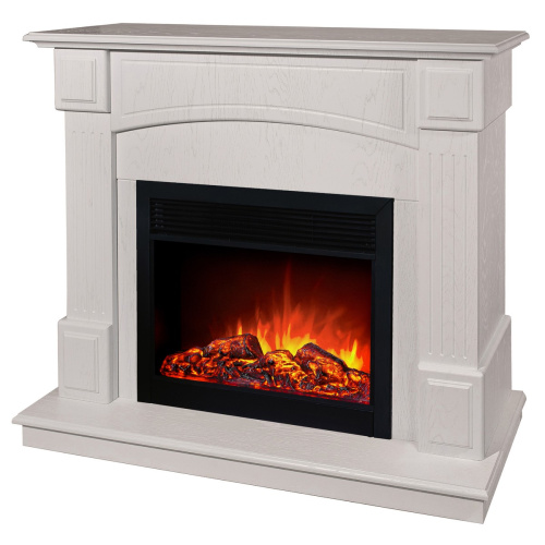 Каминокомплект CAROLINA/БОСТОН Береза белая с очагом Электроочаг MOONBLAZE LUX/МУНБЛЕЙЗ фото 2