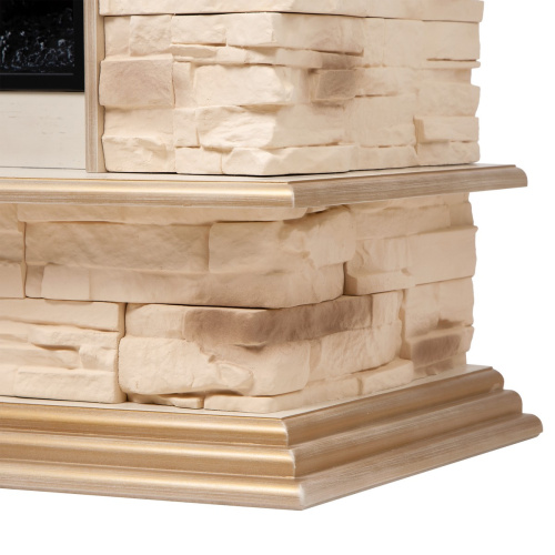 Каминокомплект FRANKFURT/ТУРИН Бежевый дуб с золотой патиной с очагом Электроочаг JOKER/ДЖОКЕР 45 фото 12