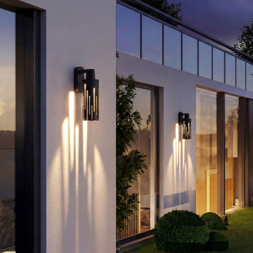 Настенный светодиодный уличный светильник Streak 3000K IP54 35197/W черный фото 2