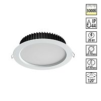 358304 SPOT NT19 555 белый Встраиваемый св-к (драйвер в комплект не входит) IP44 LED 3000K 20W DRUM