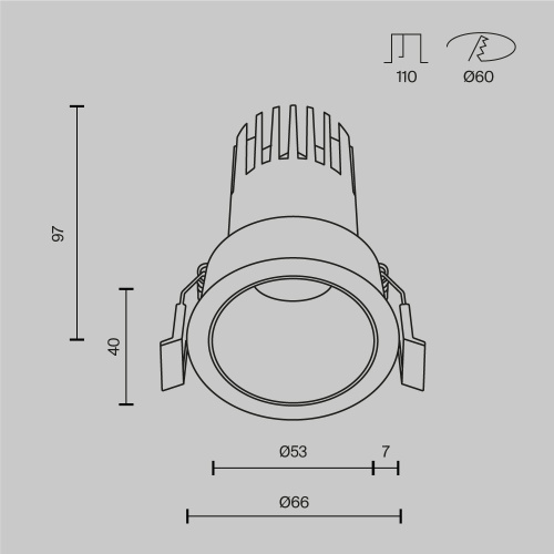 Встраиваемый светильник Technical DL116-10W-3K-B фото 10