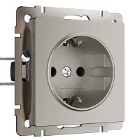 Розетка с заземлением (дымчатый) W1271004