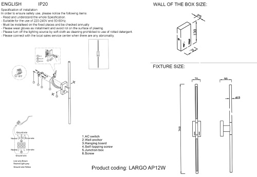 Crystal Lux Бра Crystal Lux LARGO AP12W BLACK фото 5 Crystal Lux Бра Crystal Lux LARGO AP12W BLACK фото 5