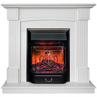 Каминокомплект ANDREA/АЛЬФА Беленый дуб с очагом Электроочаг MAJESTIC LUX RC/МАДЖЕСТИК С ПУЛЬТОМ