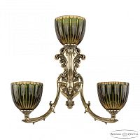 Бра бронзовые с хрусталём 7211B15/2+1/210 GB P1 U Amber-Green/H-1K