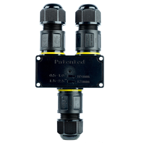 Соединитель-коннектор для проводов Y 3-контактный LD555 STEKKER, водонепрониц. пружинный контакт фото 3