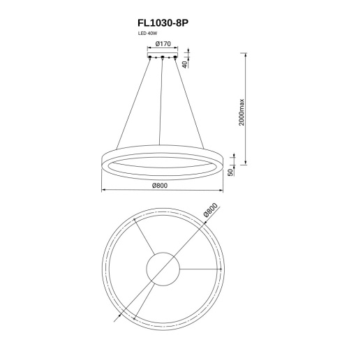 Подвесная люстра Modum FL1030-8P фото 2