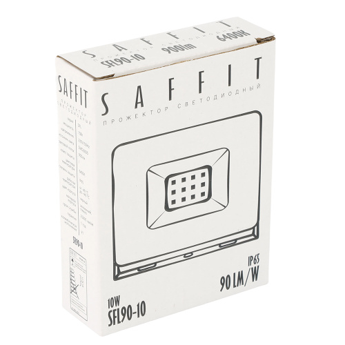 Светодиодный прожектор SAFFIT SFL90-10 IP65 10W 6400K черный фото 4