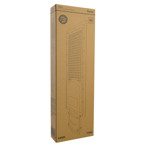 Светодиодный уличный консольный светильник Feron SP3035 120W 6400K 230V, серый фото 5