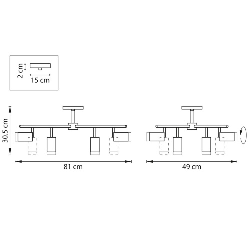 Комплект с потолочной люстрой Lightstar Rullo (571728+214437-4+214436-4+202430-8) LR7283643740 фото 3