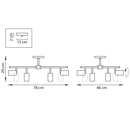 Комплект с потолочной люстрой Lightstar Rullo (571728+214436-8) LR728368 фото 2