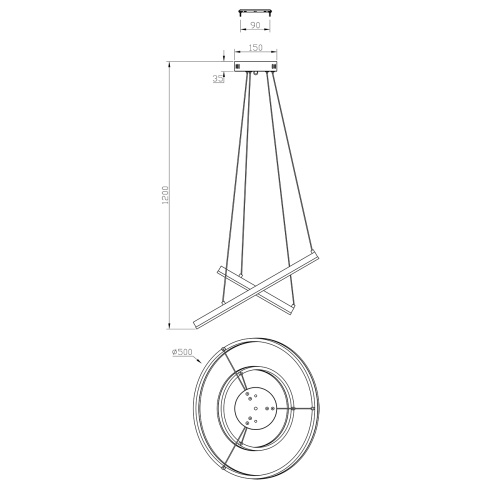Подвесной светильник Escada 10254/2 LED*66W Silver APP фото 2