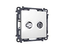 Комплект механизма розетки TV оконечной + SAT 5-862MHz 3.5dB/950-2150MHz 3.5dB Ambrella Volt ALFA Белый матовый QUANT (AP1333, VM217) MA133310