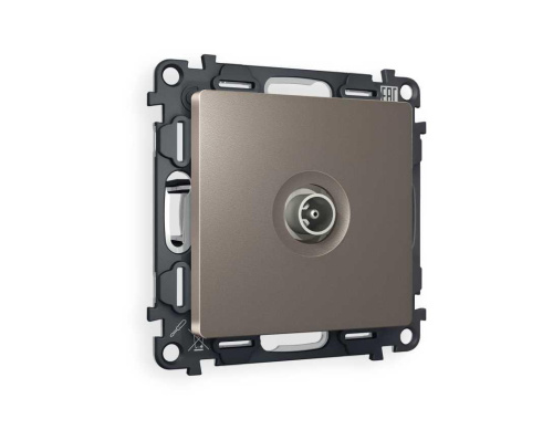 Комплект механизма TV розетки оконечной AMBRELLA VOLT ALFA Темная бронза матовый 50-870 MHz 1dB QUANT (AP6430, VM202) MA643010