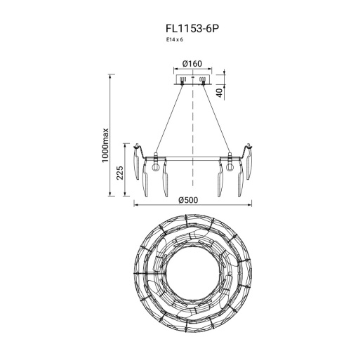 Люстра подвесная Infinita FL1153-6P фото 2