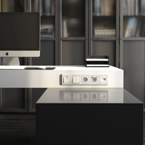 Выключатель одноклавишный проходной (перламутровый рифленый) W1112013 фото 4