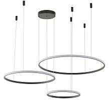 Люстра подвесная светодиодная антрацит LED 120Вт D40+60+80см Zortes RINGOLIGHT ZRS.33320.120F