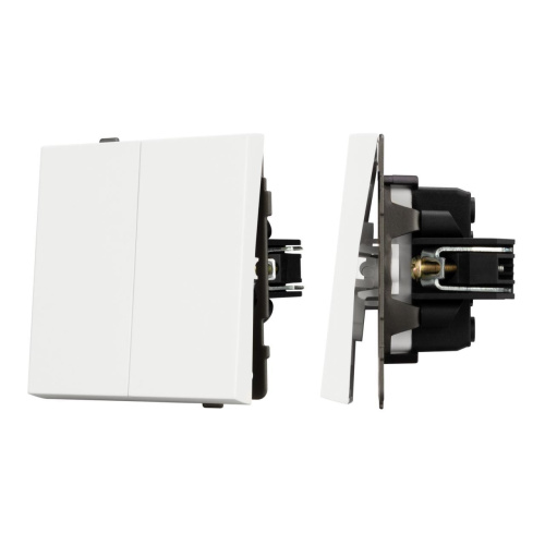 Механизм выключателя двухклавишный проходной SWT-TENDO-MKP2-SFPL-WH (230V, 10A) Arlight 054556 Механизм выключателя двухклавишный проходной SWT-TENDO-MKP2-SFPL-WH (230V, 10A) Arlight 054556