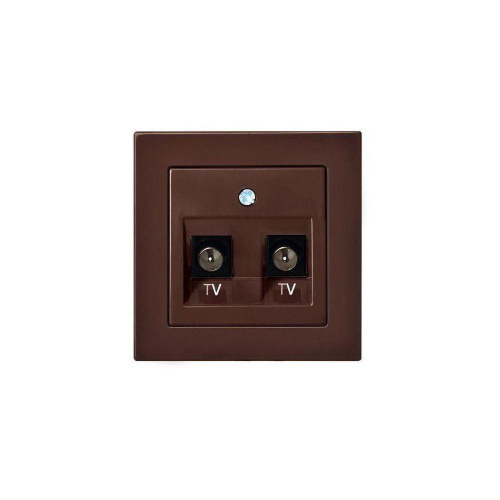 ТВ-розетка двойная оконечная Liregus Epsilon коричневый 28-1421 ТВ-розетка двойная оконечная Liregus Epsilon коричневый 28-1421