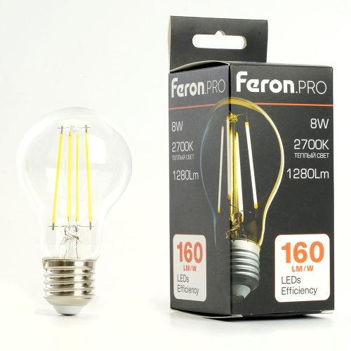 Лампа светодиодная Feron.PRO LB-1108 Шар E27 1280LM 8W 175-265V 2700K фото 2