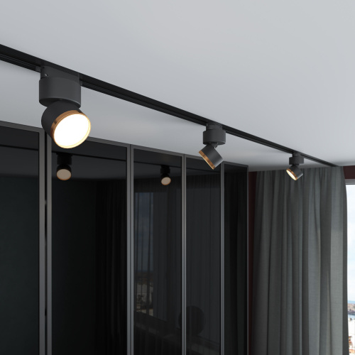 Трековый светильник для однофазного шинопровода Impact чёрный матовый/золото 10 Вт 4200K 85514/01 фото 4