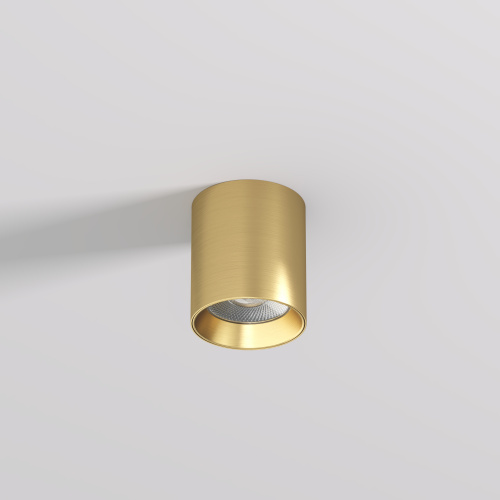 DK2610-SB Накладной светильник SHINE TUBE со светодиодом, D70*H80, IP20, 3000К, 10W, RA?90, сатинированная латунь, алюминий фото 3 DK2610-SB Накладной светильник SHINE TUBE со светодиодом, D70*H80, IP20, 3000К, 10W, RA?90, сатинированная латунь, алюминий фото 3