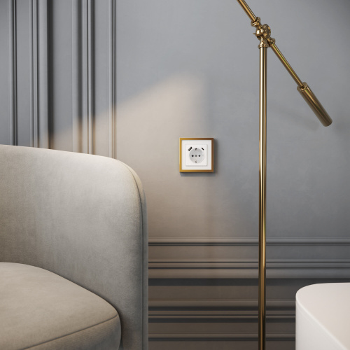 W0012853/ Рамка на 1 пост Baguette (белый/золотистая латунь) W0012853 фото 2