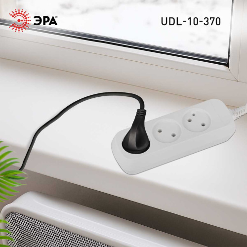 Удлинитель электрический ЭРА UDL-10-370 Greenline 3 розетки без заземления 7м ПВС 2x1мм2 Б0065031 фото 3 Удлинитель электрический ЭРА UDL-10-370 Greenline 3 розетки без заземления 7м ПВС 2x1мм2 Б0065031 фото 3