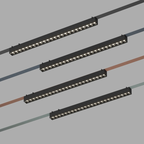 DK5672-BK Cветильник для трека-ремня Belty Smart, серия Grill, со светодиодом, L642*W40*H45мм, 48V DC, 24W, RA90, 24°, 2700-6000K, IP20, черный, алюминий фото 4