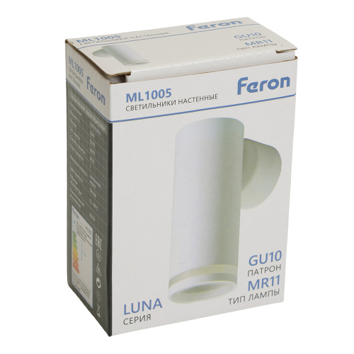 Светильник Feron ML1005 LUNA настенный под лампу GU10, белый фото 11
