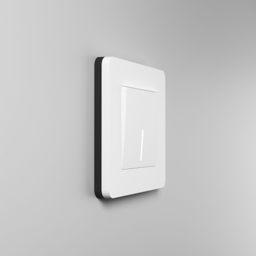 Рамка из поликарбоната на 1 пост Split белый/черный, soft-touch W0013068 фото 6