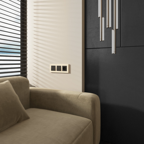 Рамка из поликарбоната на 3 поста Slab айвори софт W0032962 фото 2 Рамка из поликарбоната на 3 поста Slab айвори софт W0032962 фото 2