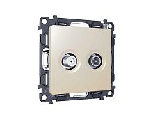 Комплект механизма розетки TV оконечной + SAT 5-862MHz 3.5dB/950-2150MHz 3.5dB Ambrella Volt ALFA Бежевый матовый QUANT (AP3333, VM217) MA333310