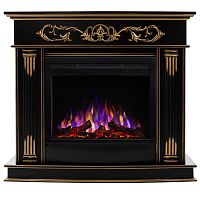 Электрокамин RealFlame Milano DN орех с золотом с очагом Saphir 25,5