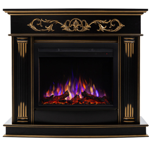 Электрокамин RealFlame Milano DN орех с золотом с очагом Saphir 25,5 Электрокамин RealFlame Milano DN орех с золотом с очагом Saphir 25,5