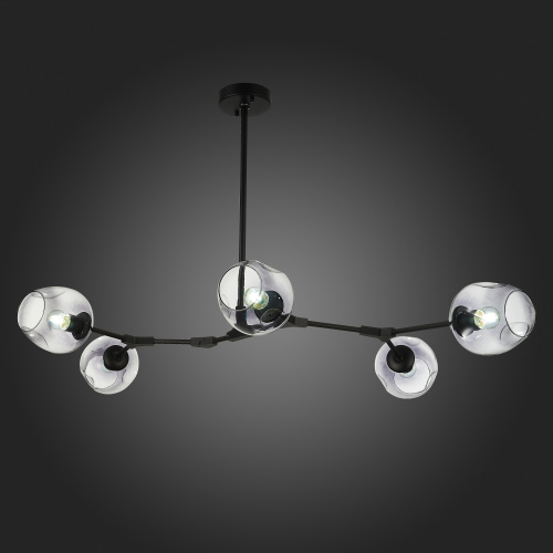 SLE154843-05 Светильник подвесной Черный/Дымчатый E27 5*40W RAMETTO фото 2