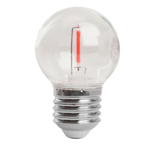 Лампа светодиодная Feron LB-383 Шарик прозрачный E27 2W 230V красный фото 2