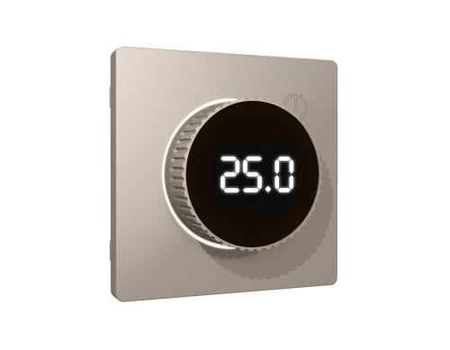 Лицевая панель ALFA (Серо-бежевый матовый) для терморегулятора теплого пола с цифровым дисплеем QUANT AP3658