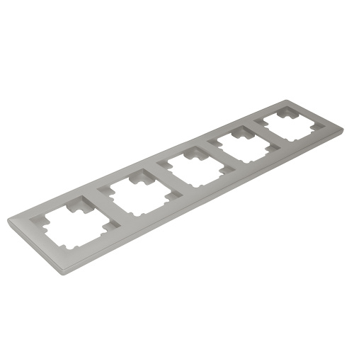 Рамка STEKKER, PFR00-7004-03 4-местная, пластик, серия Катрин, серебро фото 6