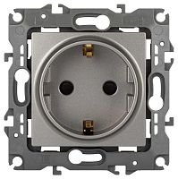 Розетка ЭРА Серия 12 12-2102-16 2P+E Schuko со шторками 16А-250В Эра12 титан Б0065651