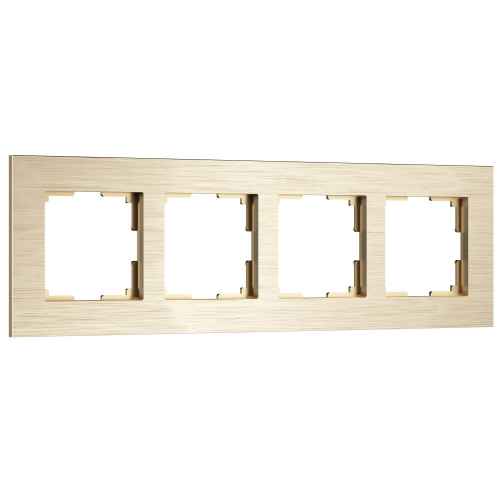 Рамка из металла на 4 поста АluMax шампань алюминий W0043511 Рамка из металла на 4 поста АluMax шампань алюминий W0043511