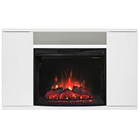 Электрокамин RealFlame Brooklyn 25,5 WT белый с очагом Evrika 25,5 LED