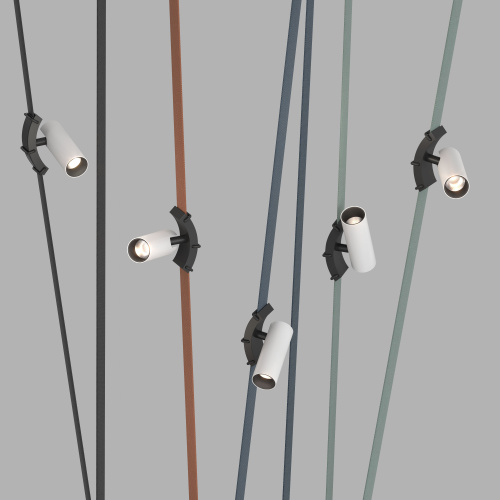 DK5546-BW+BK Поворотный светильник для трека-ремня Belty, серия Spot, со светодиодом, D35*L126.5мм, 48V DC, 7W, RA90, 30°, 4000K, IP20, белый с черным, алюминий фото 4