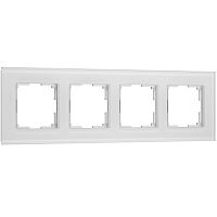 Рамка из стекла на 4 поста Senso белый soft-touch W0043101
